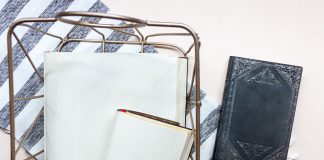 July 2019 #PeopleOfPaperblanks Sketchbook Prompts Paperblanks softcover Flexis showing blank interior for sketching